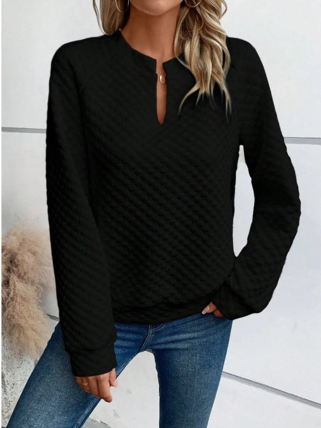 💥 Notched Long Sleeve Sweatshirt – THE SWEATSHIRT THAT SAYS “I’M CASUAL BUT DON’T MESS WITH ME” 💥