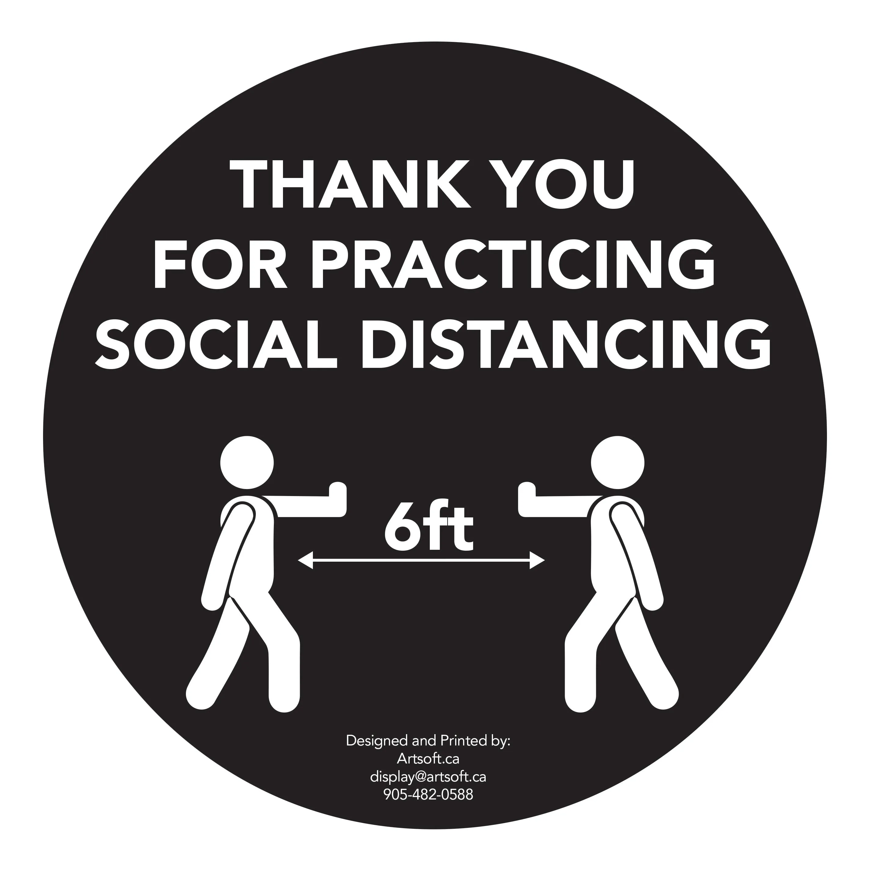 17" People - Social Distancing Anti-slip Wall Stickers - 6 Color Available