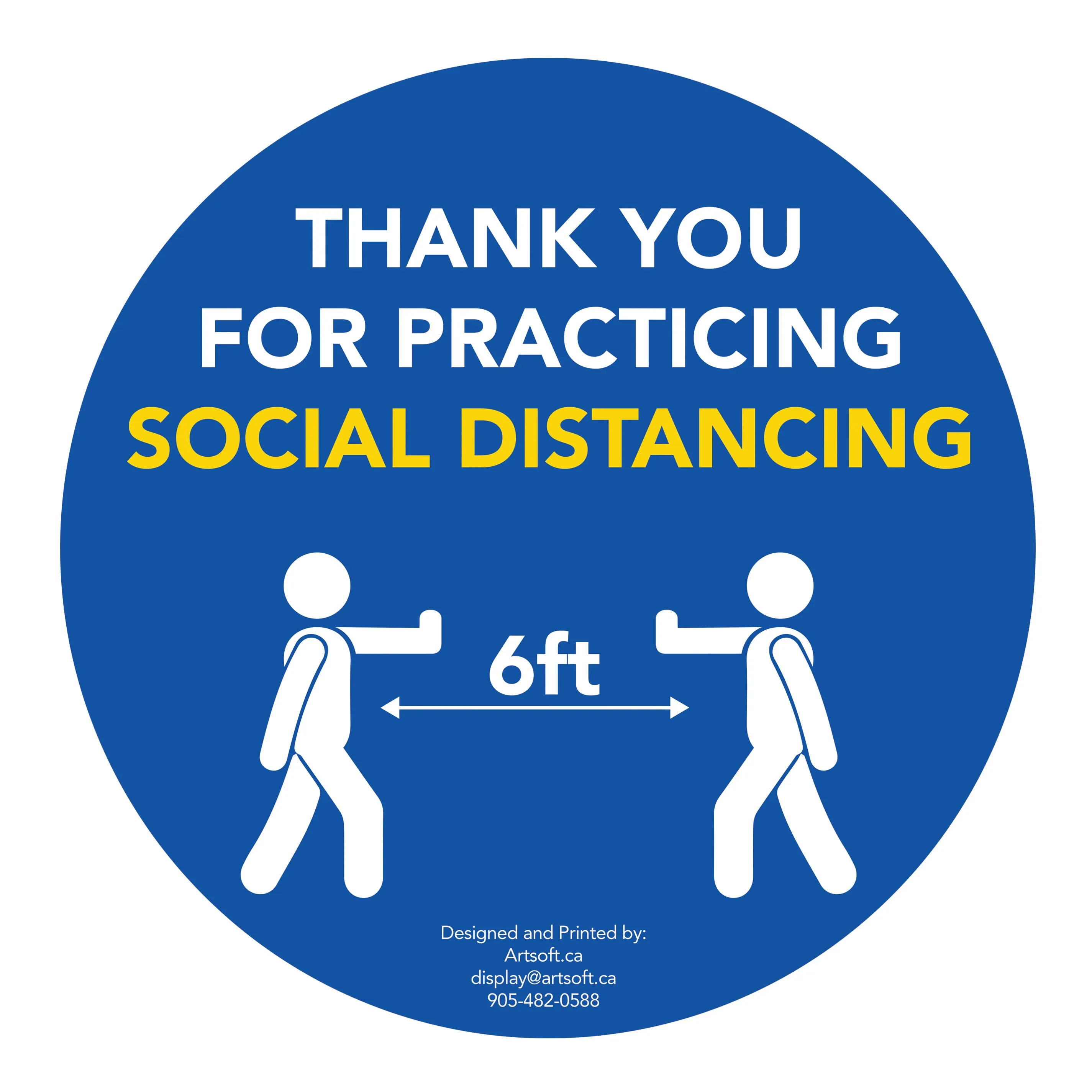 17" People - Social Distancing Anti-slip Wall Stickers - 6 Color Available