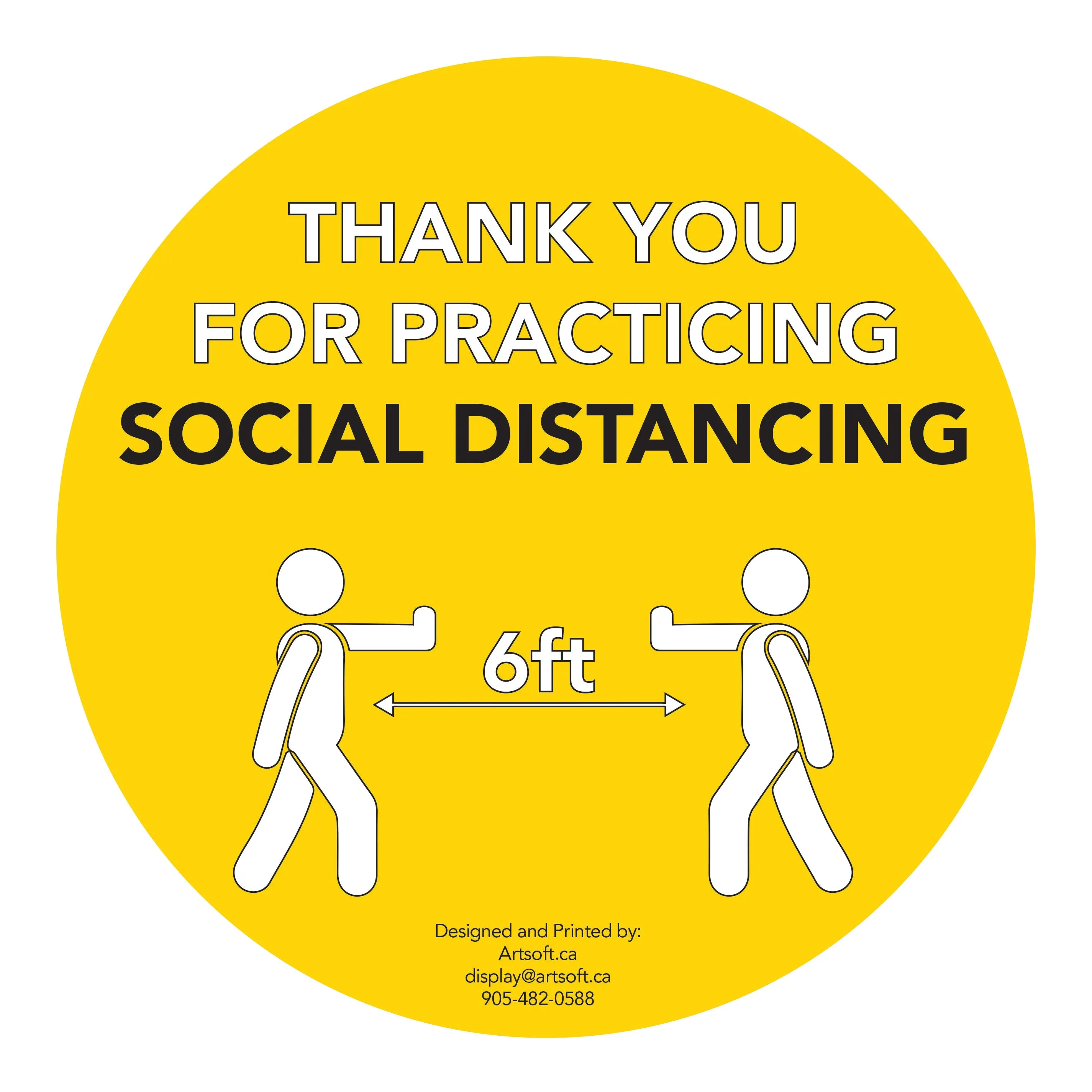 17" People - Social Distancing Anti-slip Wall Stickers - 6 Color Available