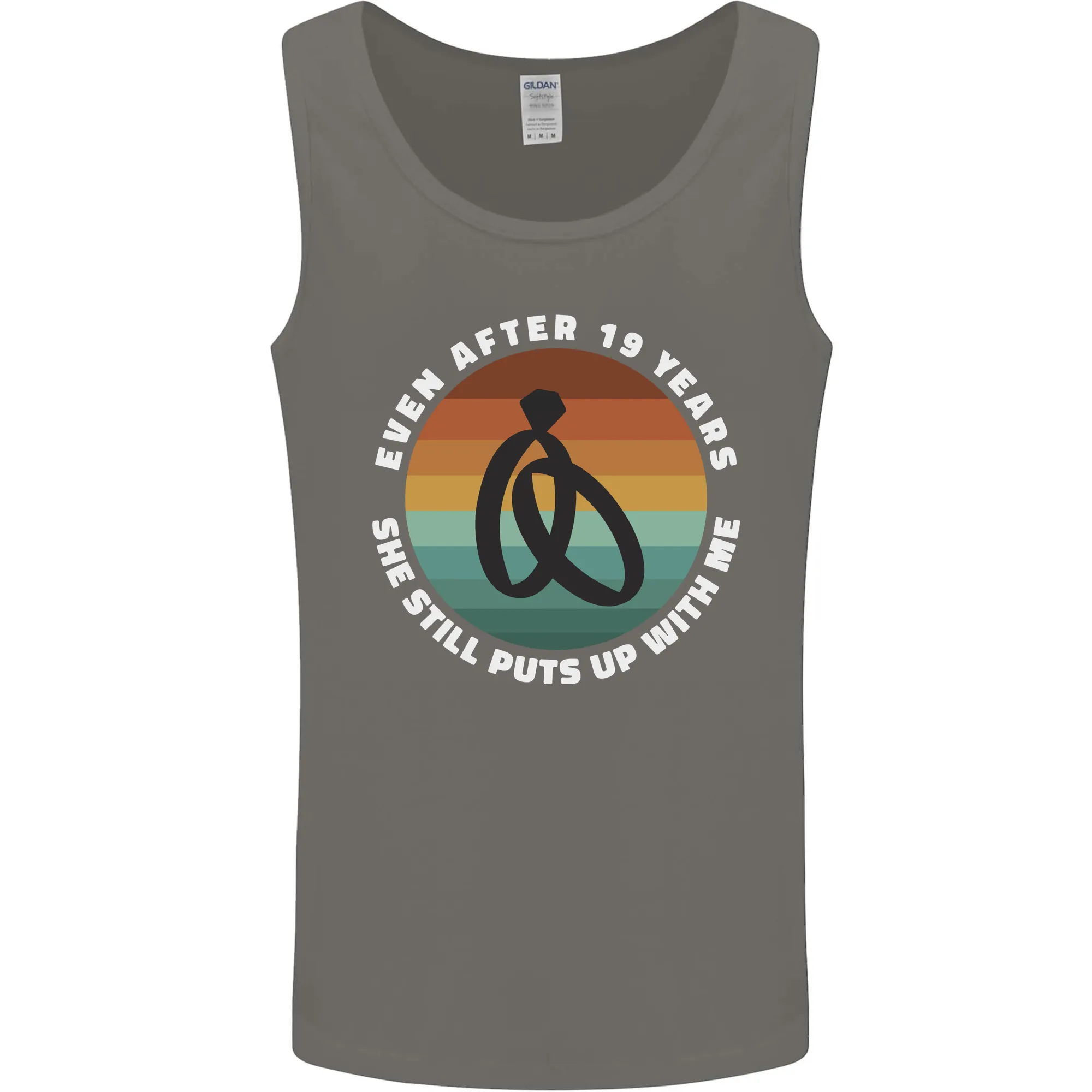 19 Year Wedding Anniversary 19th Marriage Mens Vest Tank Top