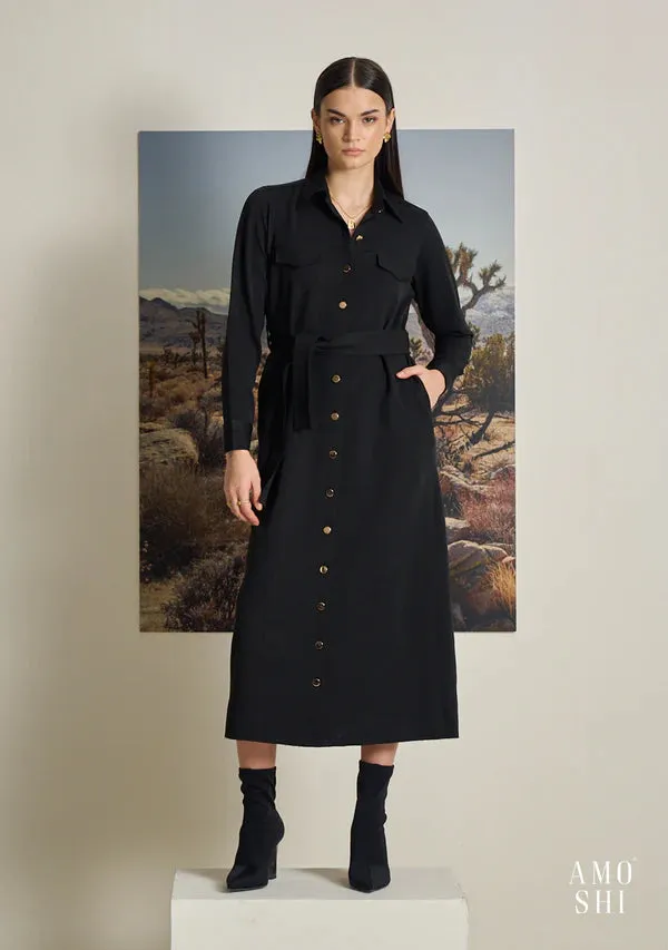 2 in 1 Coat Midi Dress for Women - Officewear