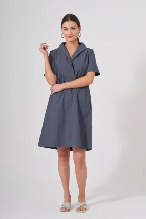 38" Short Sleeve Collared Pullover Dress