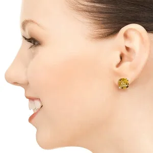 7.2 Carat 14K Solid White Gold Reminiscense Citrine Earrings