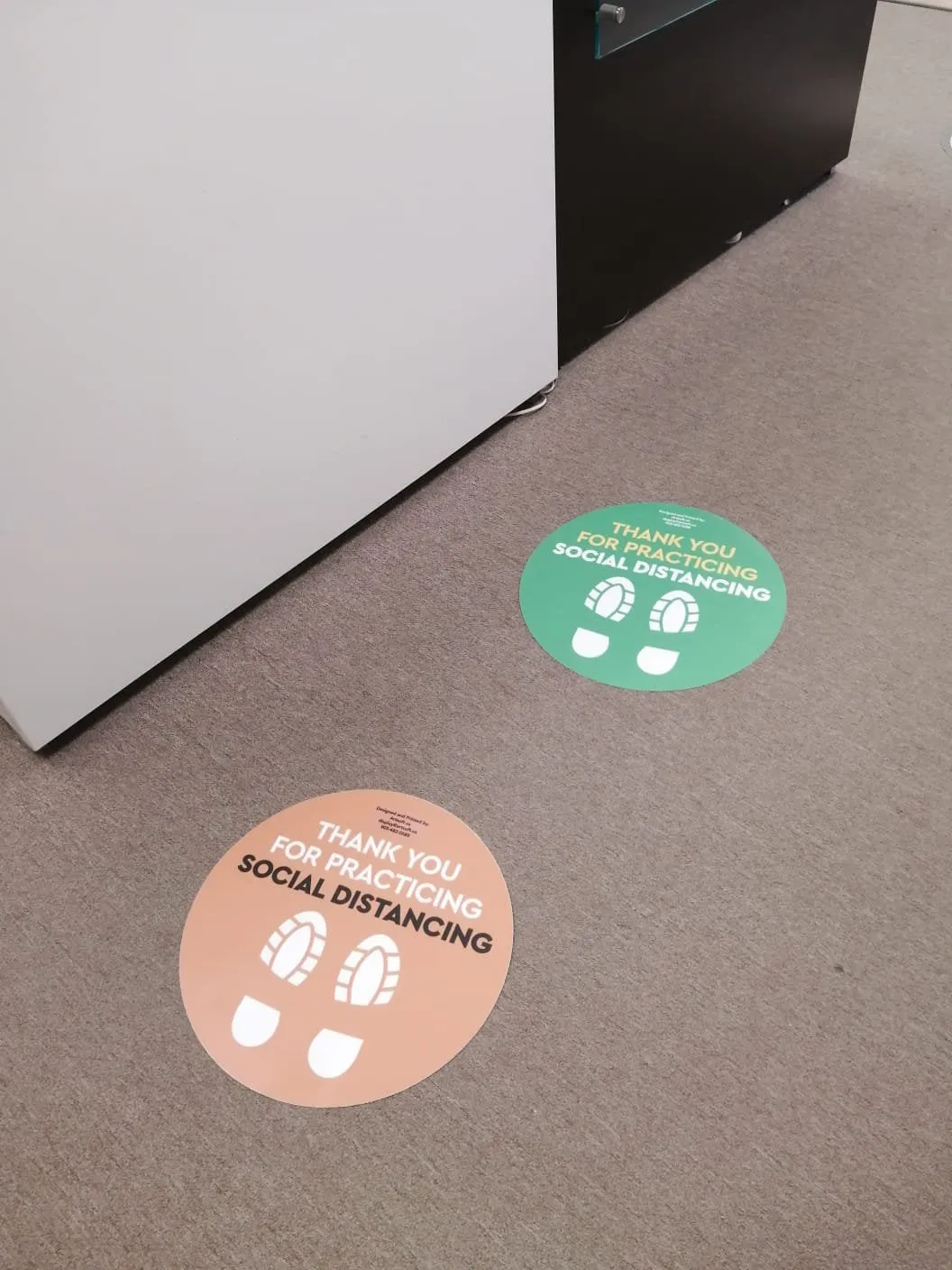 8.5" FootPrint - Social Distancing Anti-slip Floor Stickers - 6 Color Available