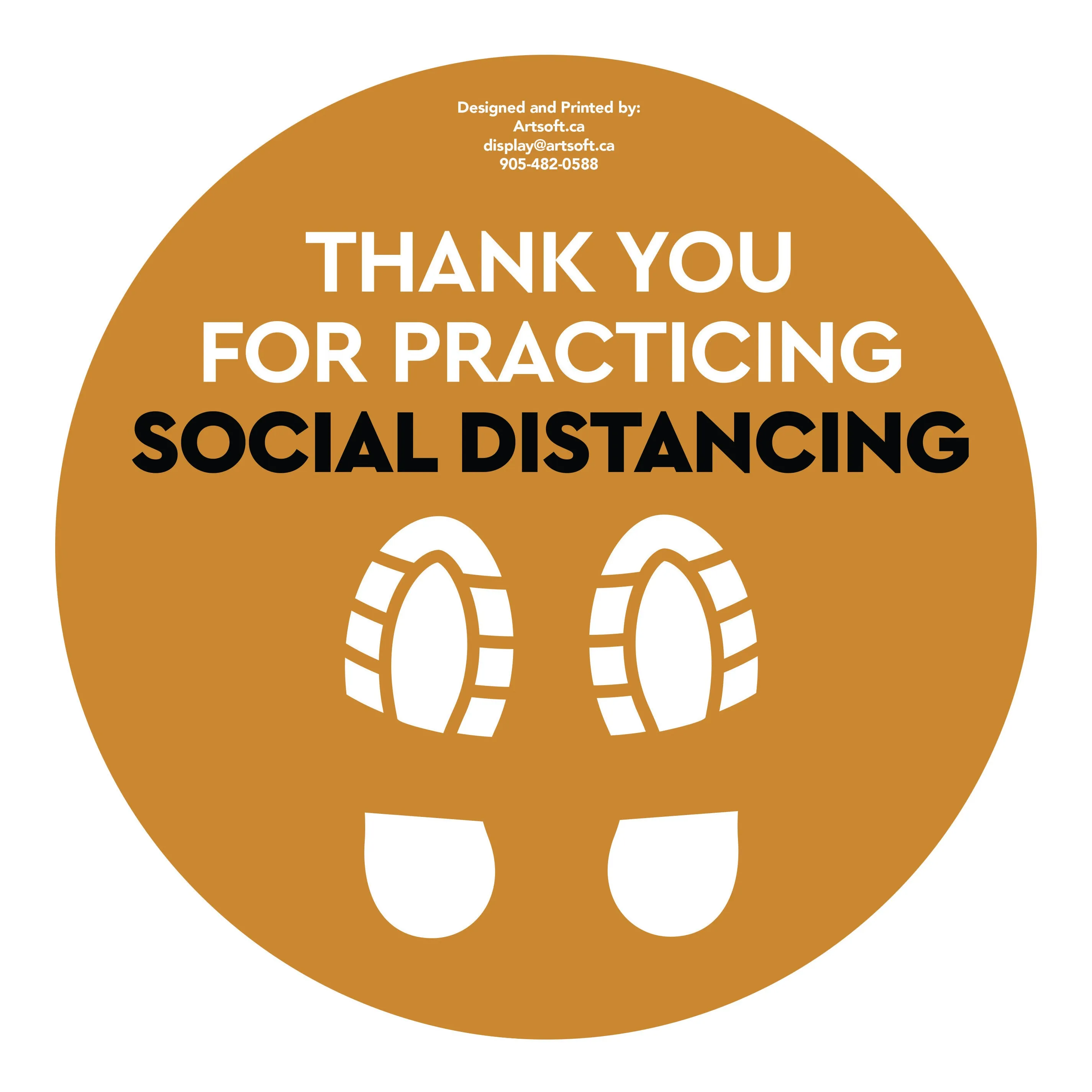 8.5" FootPrint - Social Distancing Anti-slip Floor Stickers - 6 Color Available