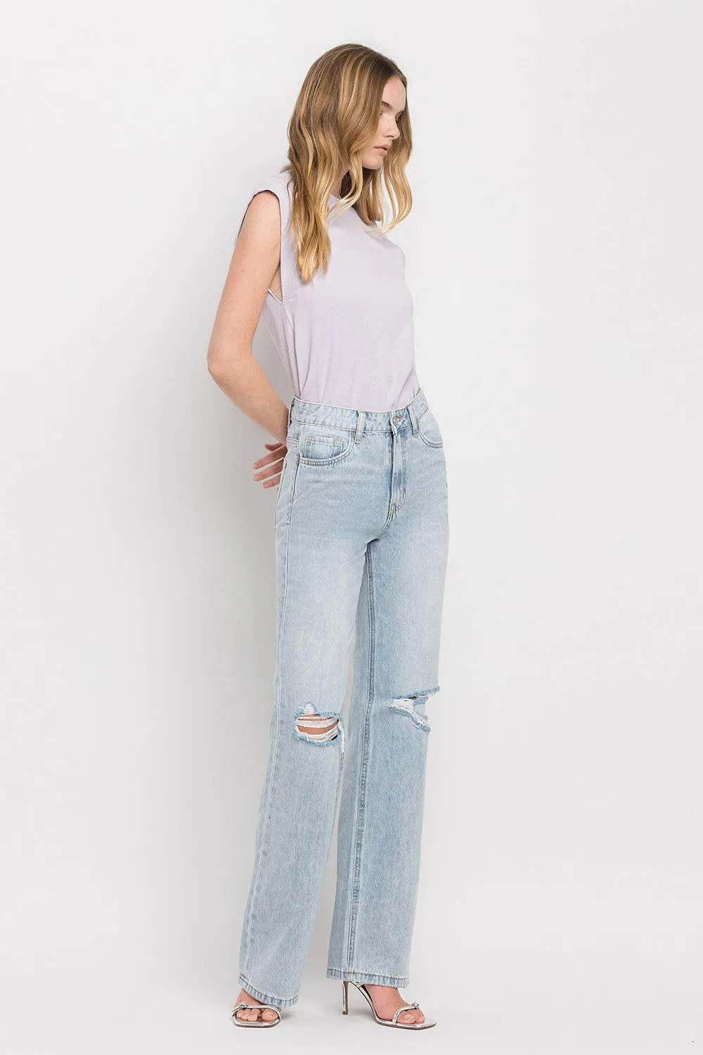 90'S Vintage Super High Rise Flare Jeans