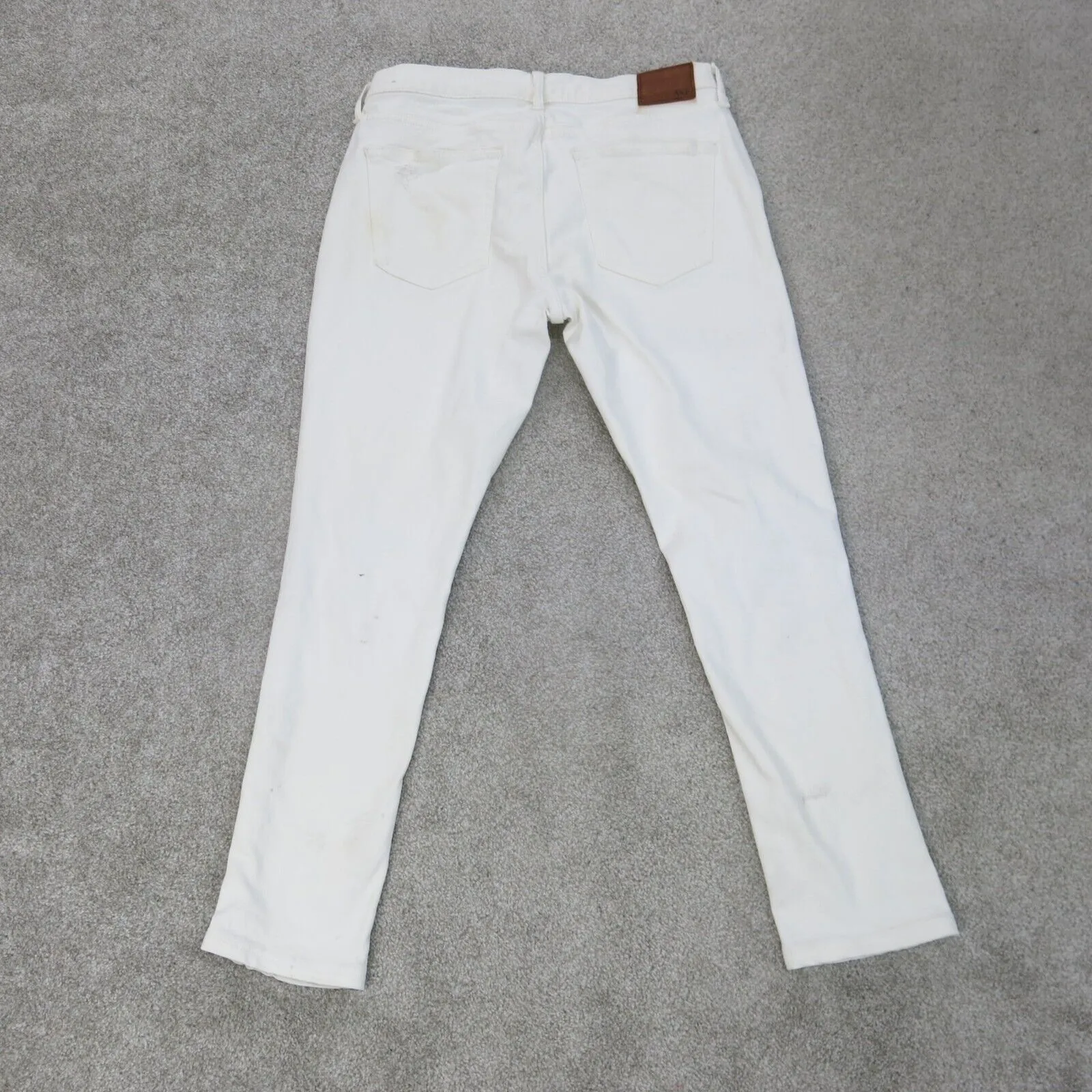 Abercrombie & Fitch Jeans Mens W33XL32 White Skinny Leg Stretch Lightweight