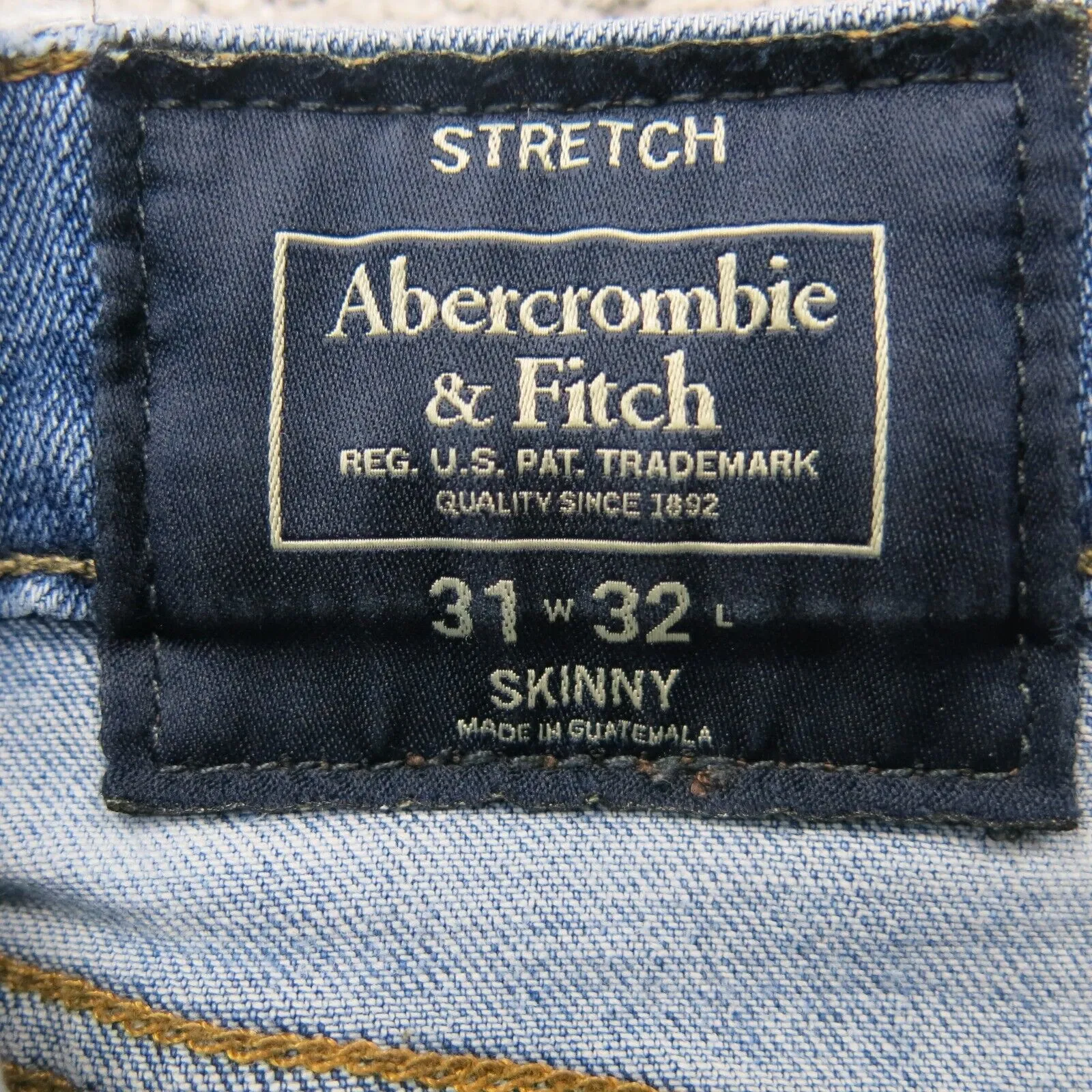 Abercrombie & Fitch Mens Jeans Skinny Leg Low Rise Stretch Blue Size W31XL32