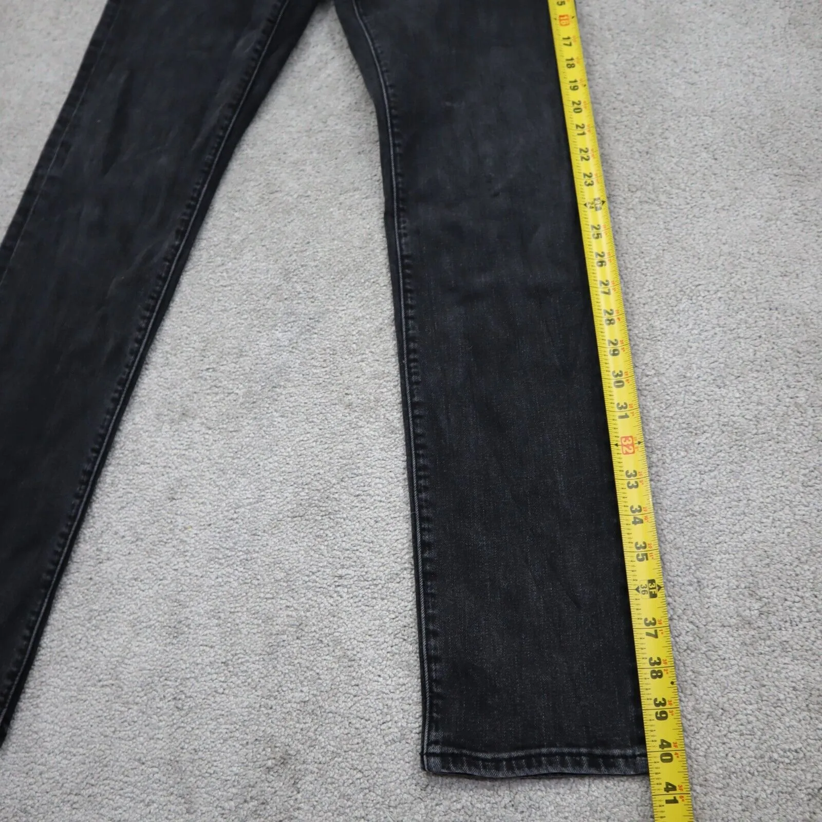 Abercrombie & Fitch Mens Skinny Leg Jeans Stretch Low Rise Black Size W30XL32