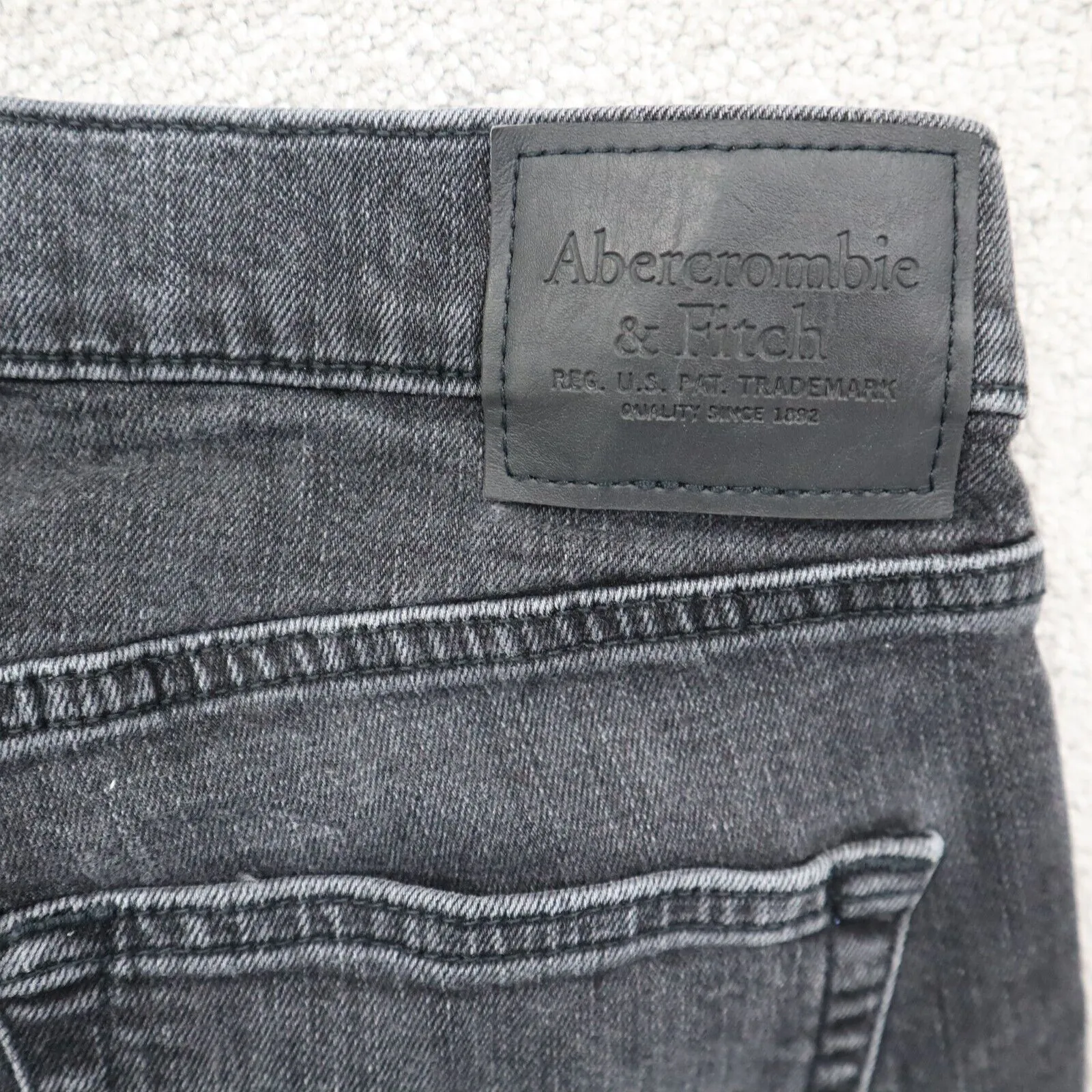 Abercrombie & Fitch Mens Skinny Leg Jeans Stretch Low Rise Black Size W30XL32