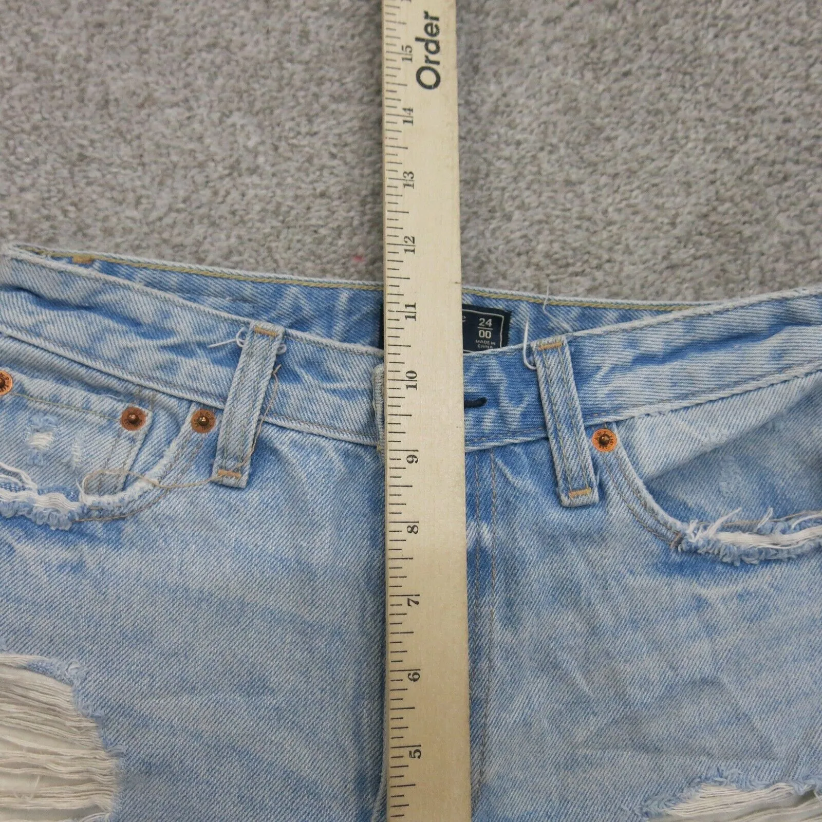 Abercrombie & Fitch Womens Cut Off Annie Short Denim High Rise Blue Size  24/00