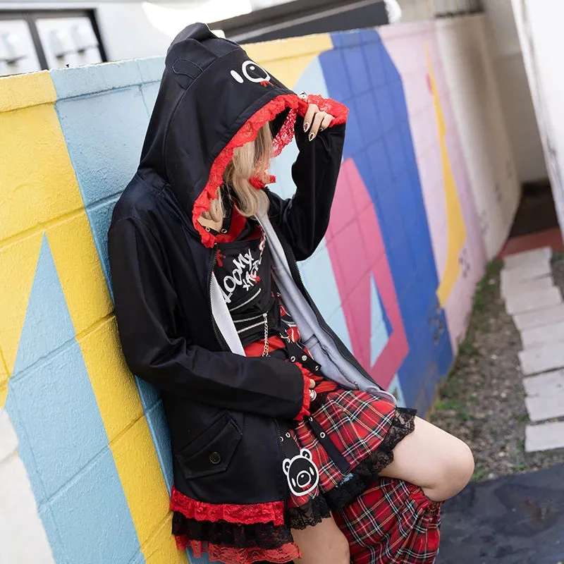 ACDC RAG & Gloomy Bear dark bear ears hoodie