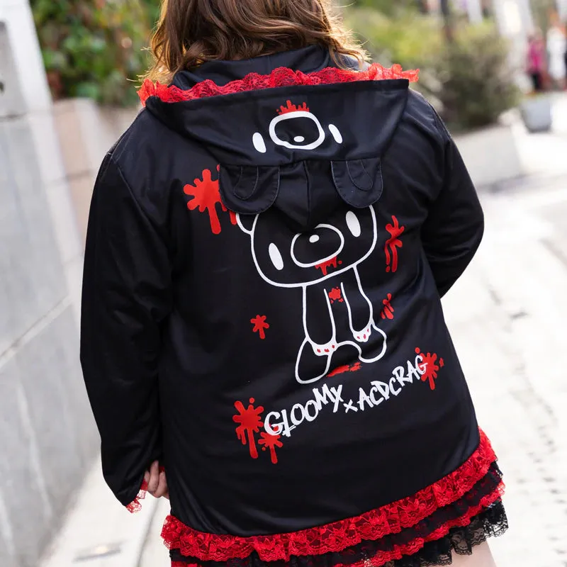 ACDC RAG & Gloomy Bear plus size dark bear ears hoodie