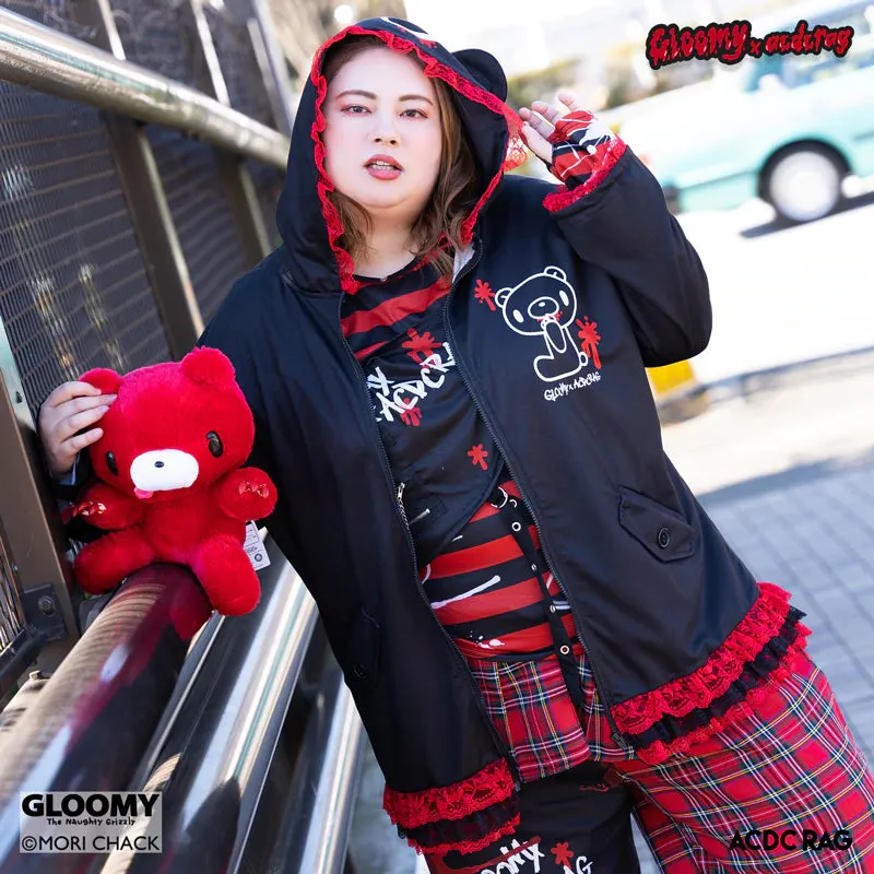 ACDC RAG & Gloomy Bear plus size dark bear ears hoodie