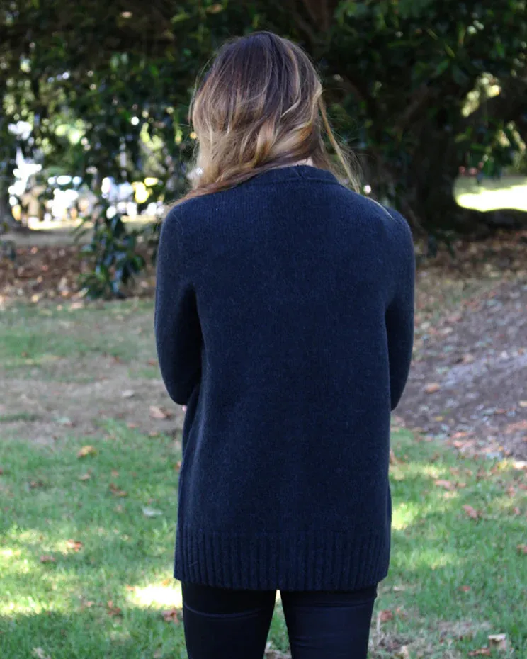 Alpaca Wool Plain Cardigan - Lothlorian Knitwear ALP073