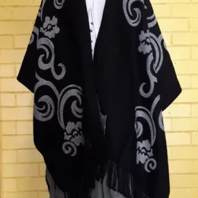 ALPACA WOVEN CAPE FLORIAN BLACK