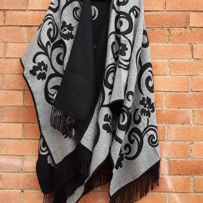 ALPACA WOVEN CAPE FLORIAN BLACK