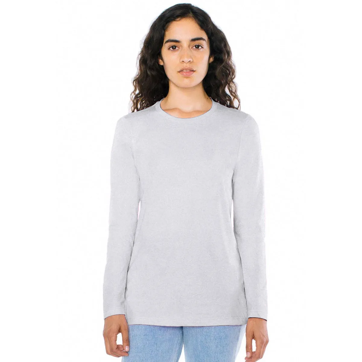 American Apparel Women's Heather Grey Fine Jersey Classic Long Sleeve