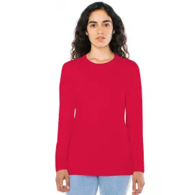 American Apparel Women's Red Fine Jersey Classic Long Sleeve