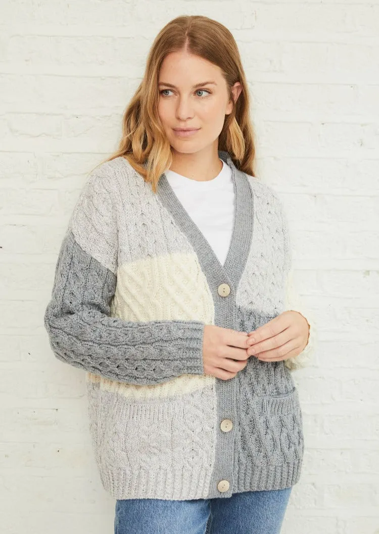 Aran Patchwork Cardigan | Dawn