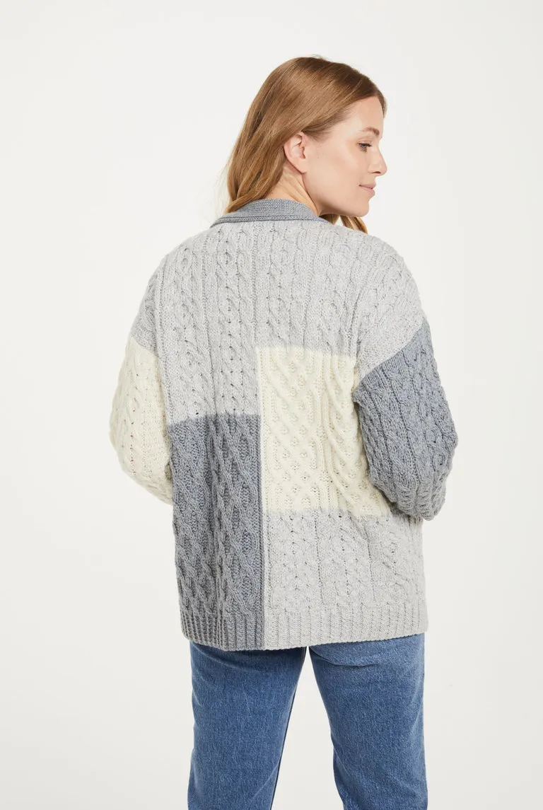 Aran Patchwork Cardigan | Dawn