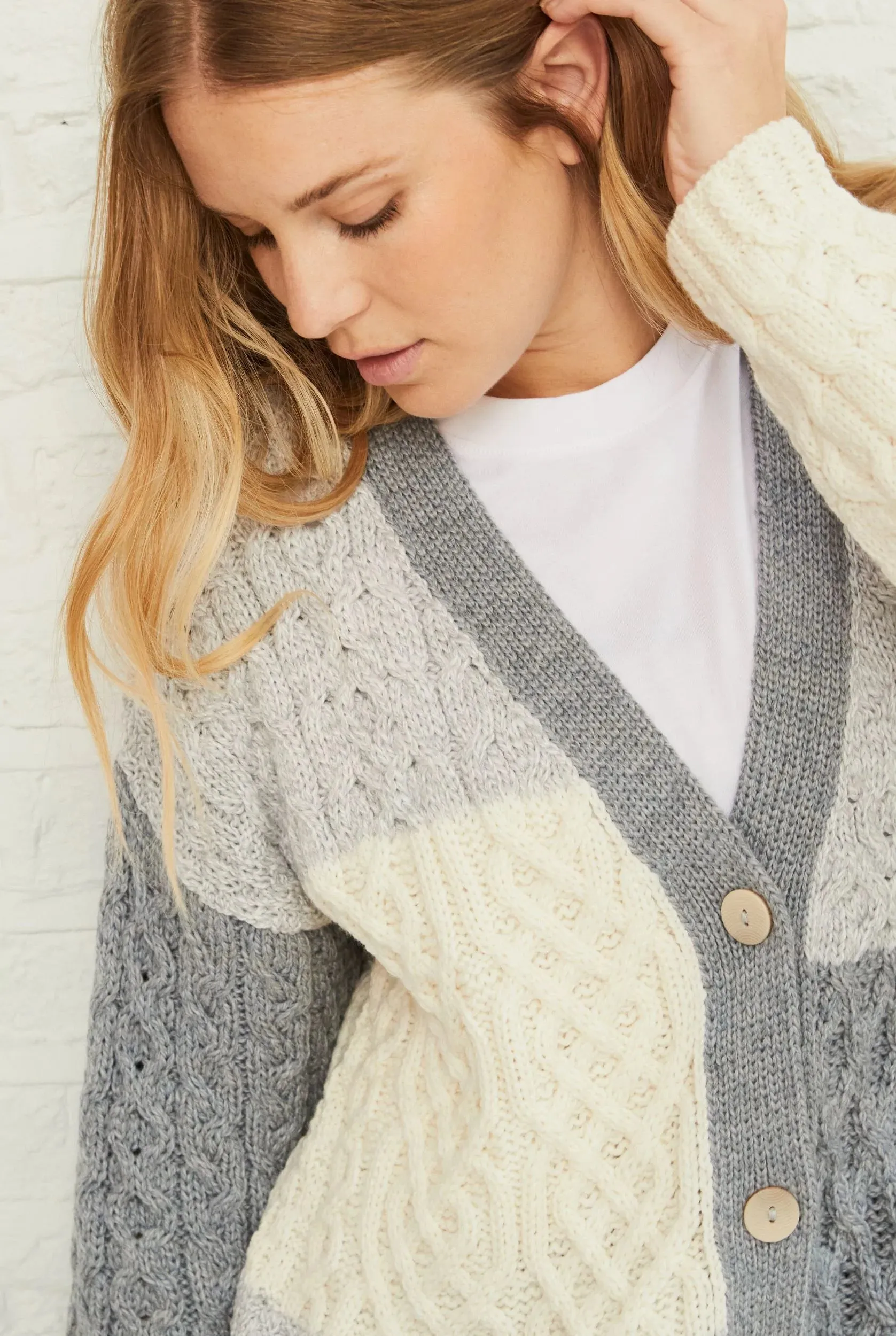 Aran Patchwork Cardigan | Dawn