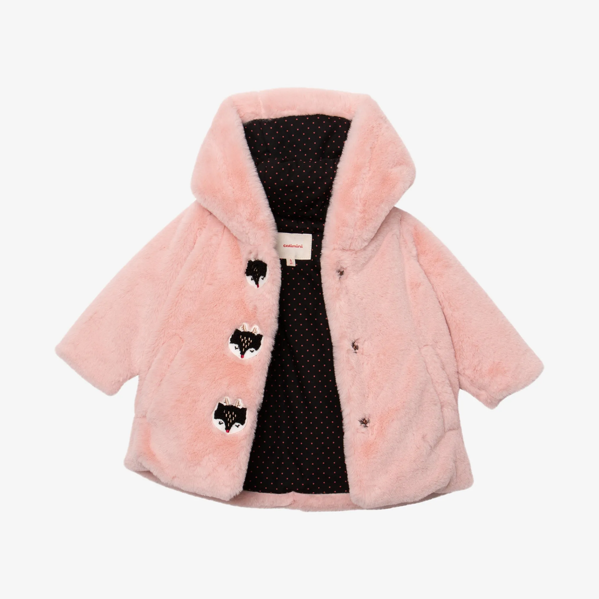 Baby girl faux fur pink coat