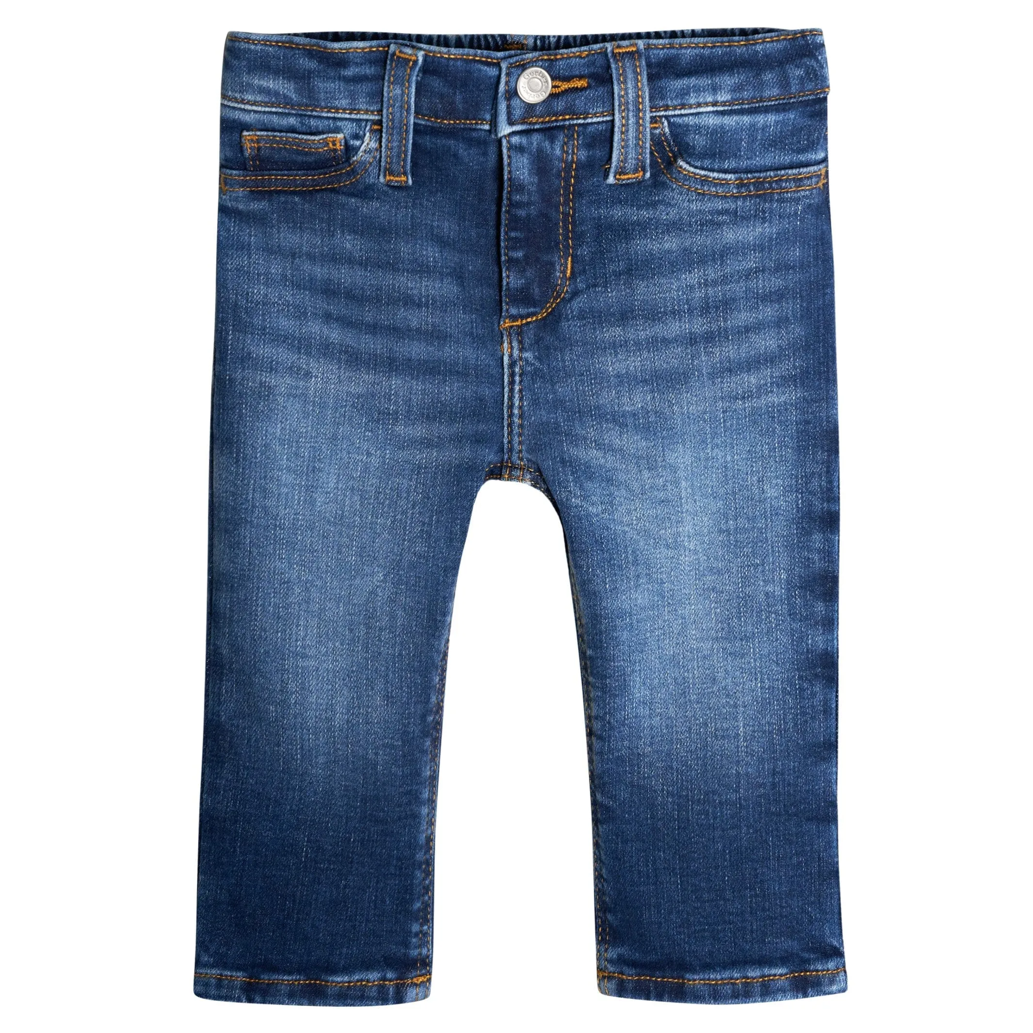 Baby Neutral Blue Straight Fit Denim Jeans With Elastic Back