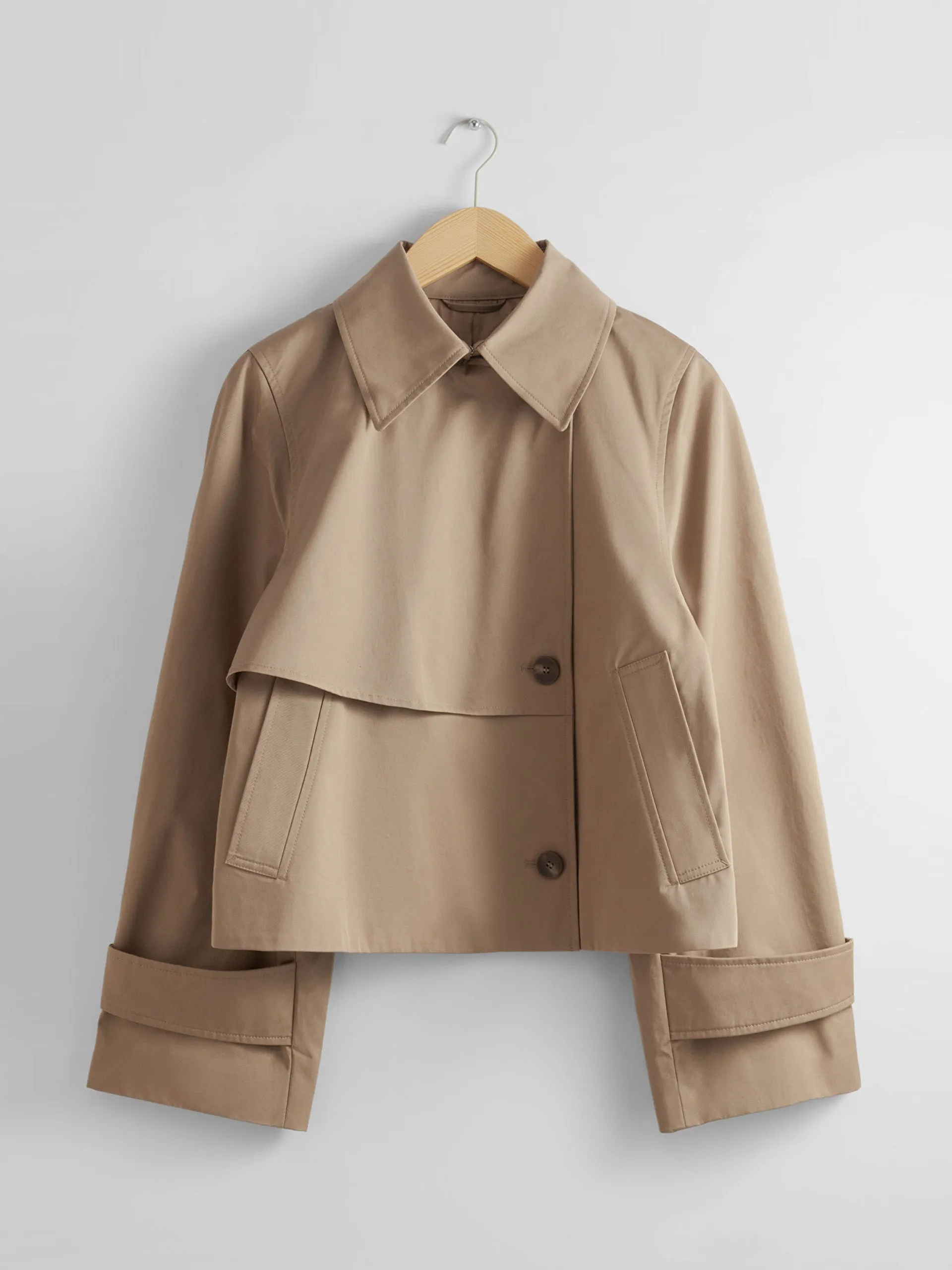 Beige short trench coat jacket