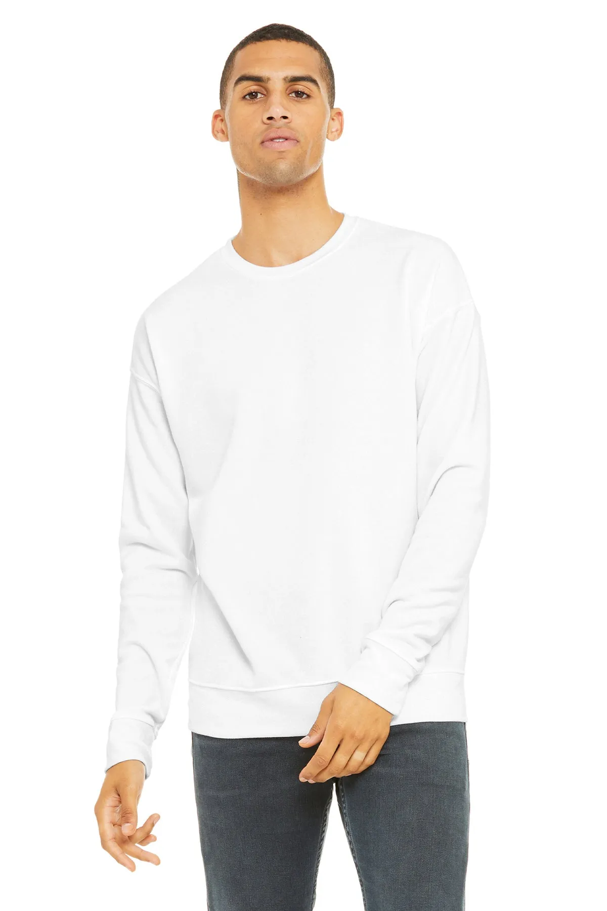 Bella Canvas Unisex Drop Shoulder Pullover, White