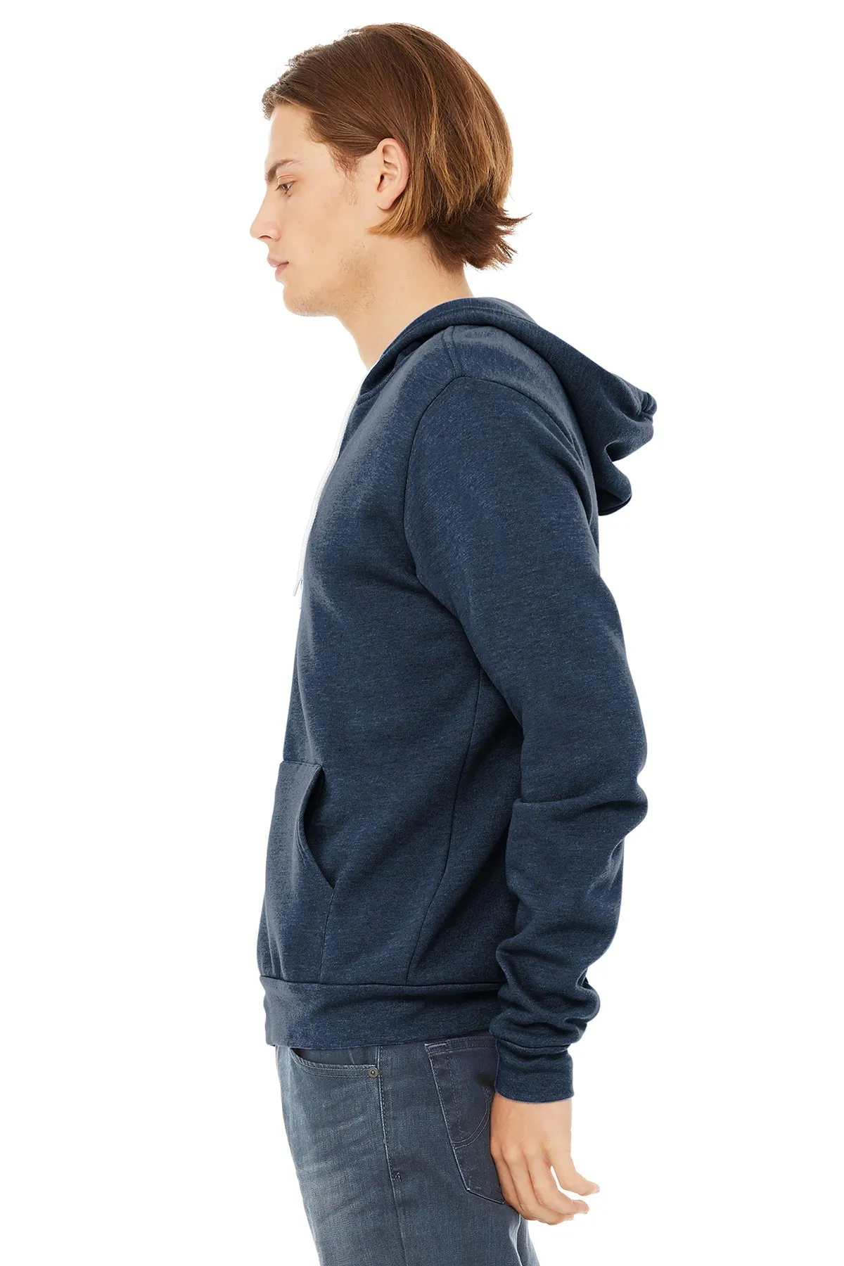 Bella Canvas Unisex Fleece Full-Zip Hoodie, Navy