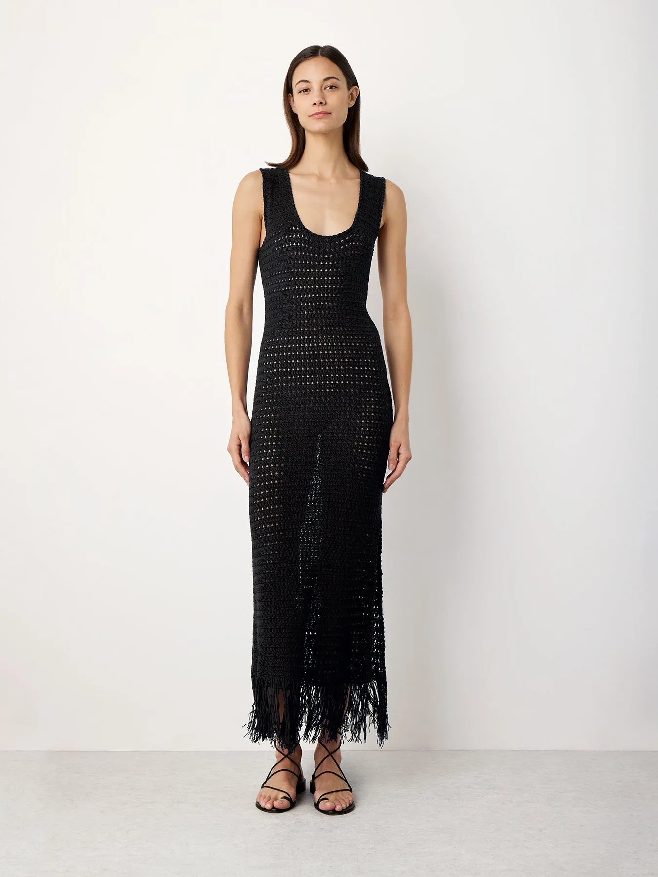 Black Hand Crochet Dress