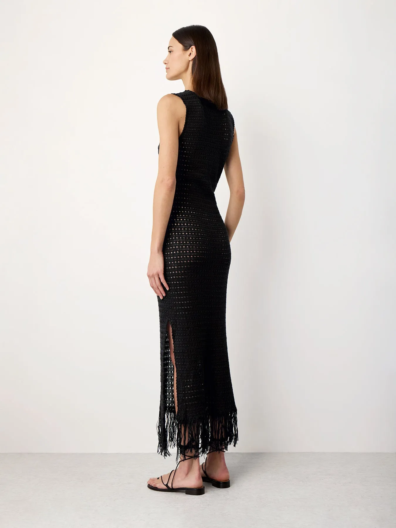 Black Hand Crochet Dress