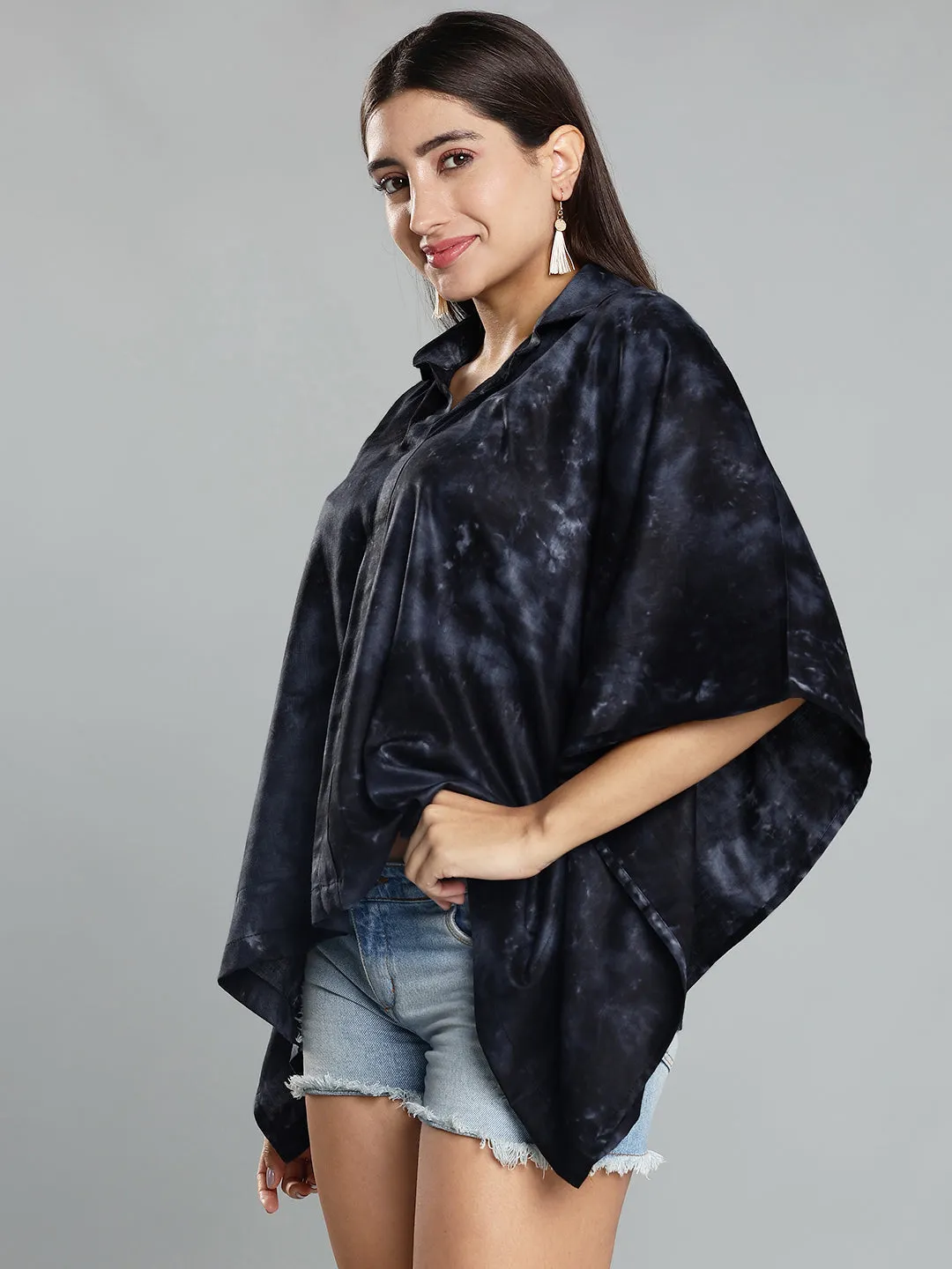 Black Rayon TieDyeTop- Solstice