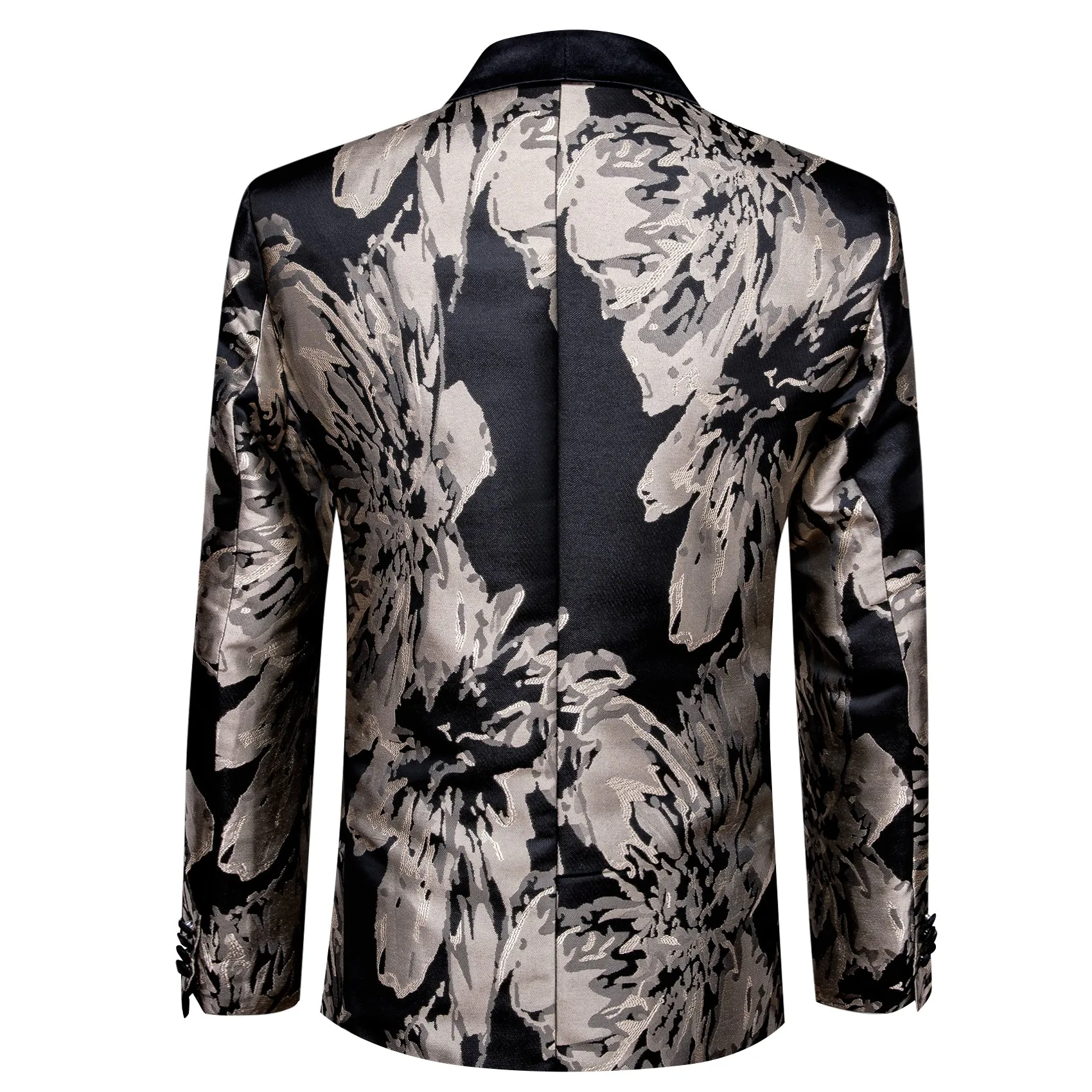 Black Tan Floral Men's Suit for Party