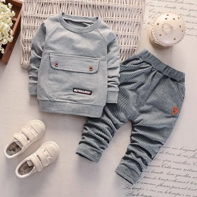 Boy Cotton Clothing Fashion Baby Jacket Pants 2 Pcs