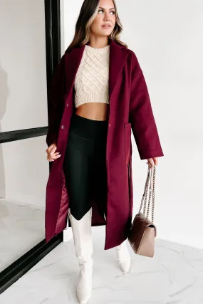 Braving The Cold Belted Trench Coat (Burgundy)