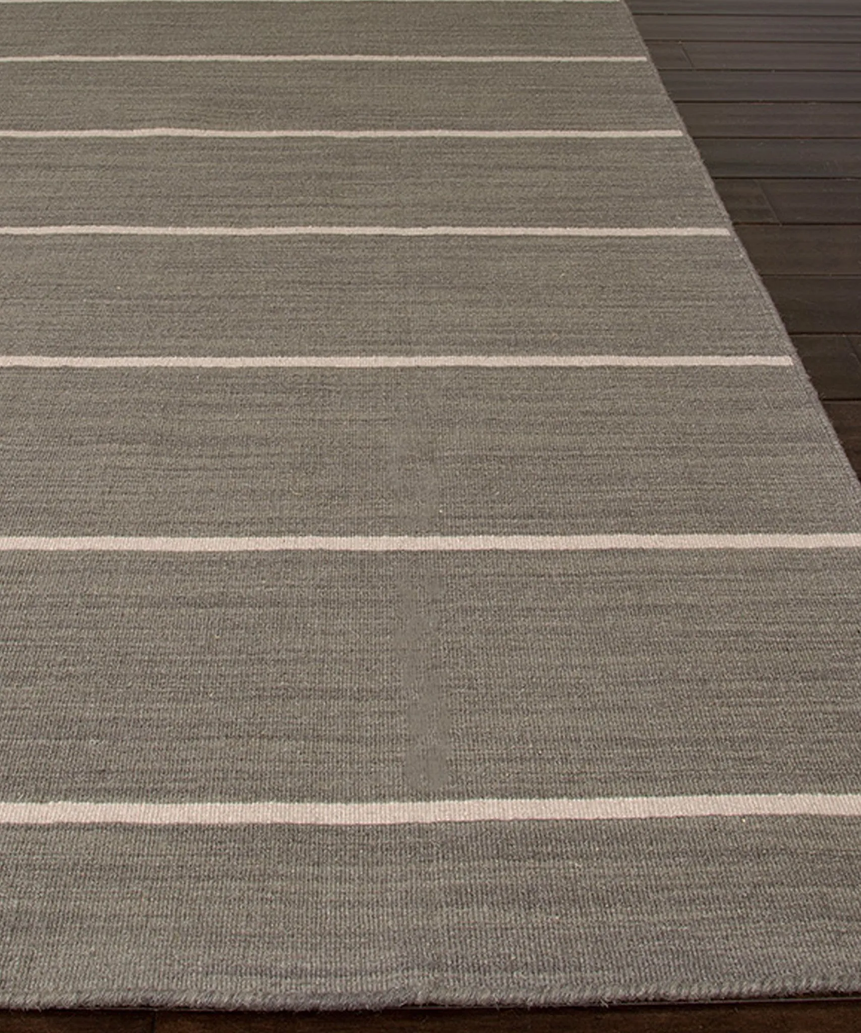 Cape Cod Stripe Flat Weave Rug, Gray