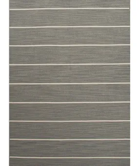 Cape Cod Stripe Flat Weave Rug, Gray