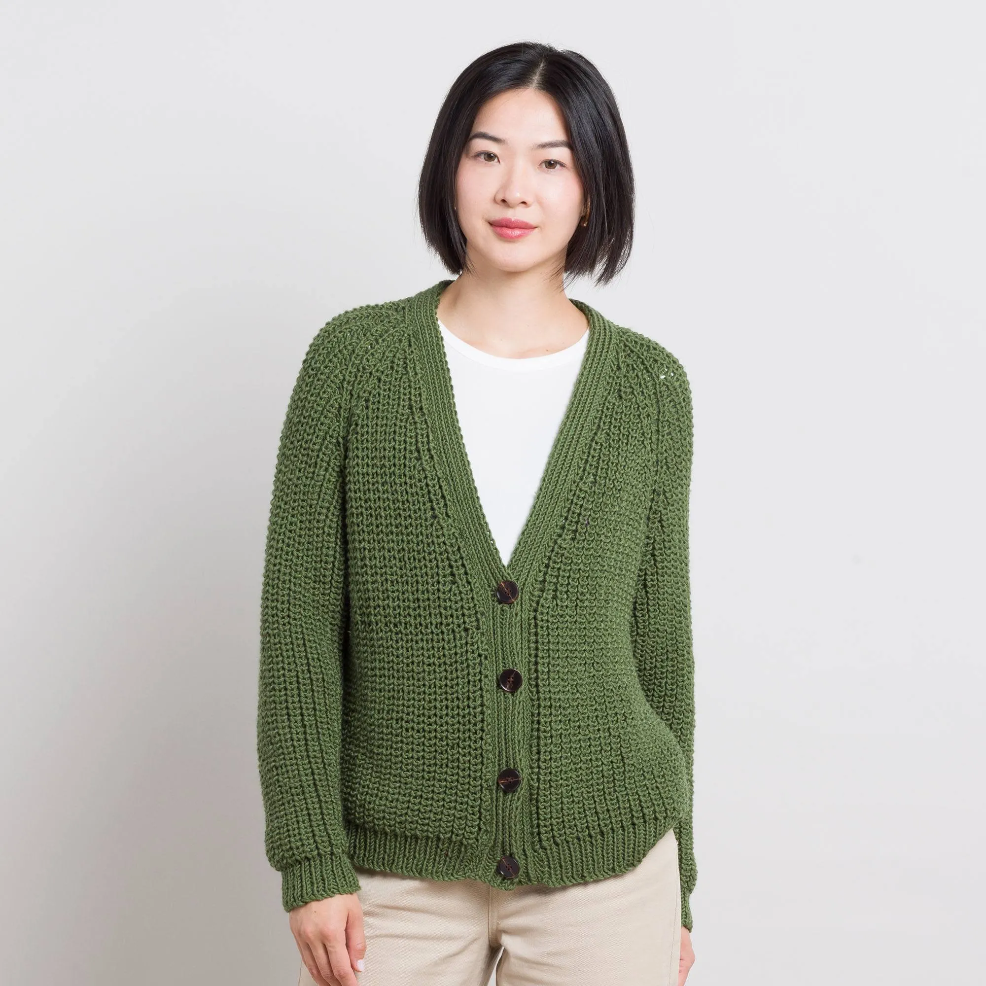 Caron Shake It Up Rib Knit Cardigan