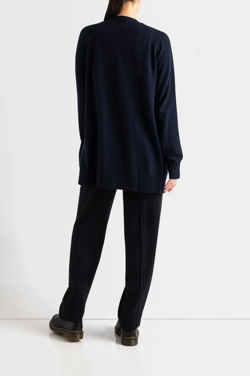 Cashmere James Boyfriend Cardigan in Ink