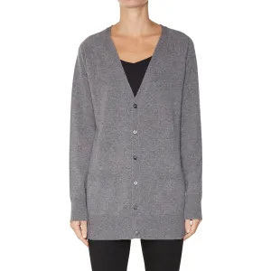 Cashmere James Boyfriend Cardigan in Marle Grey