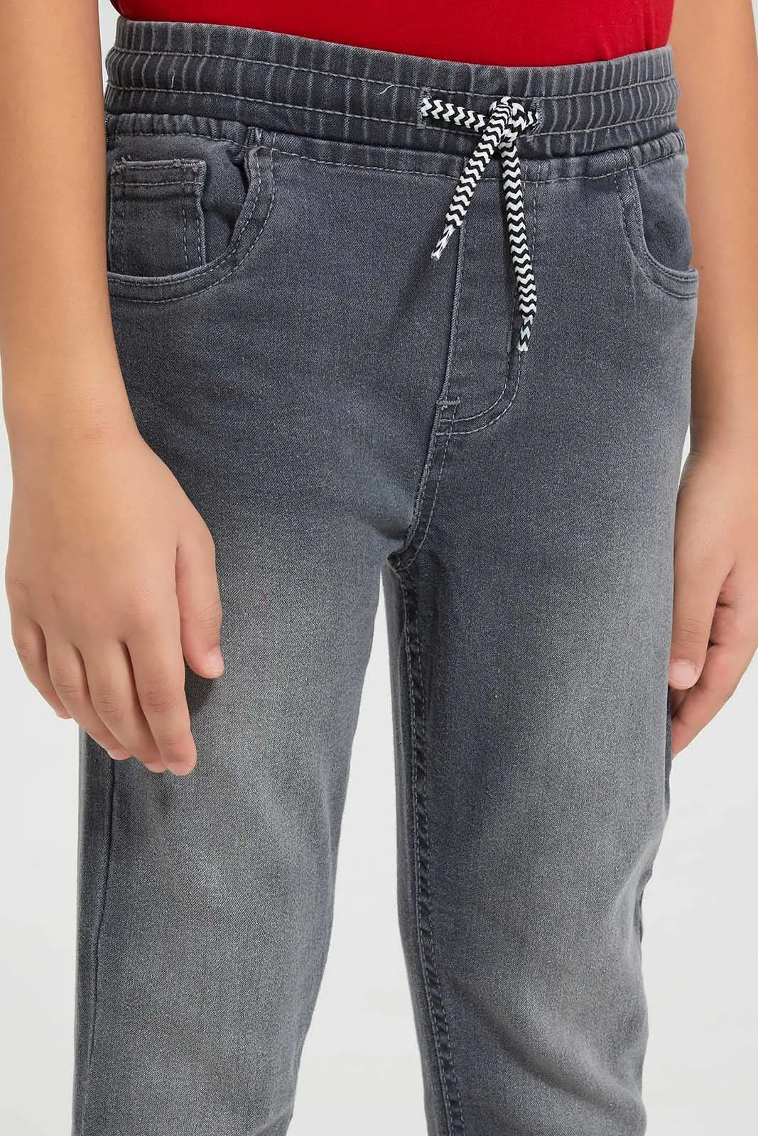 Charcoal Elasticated Waist Jean