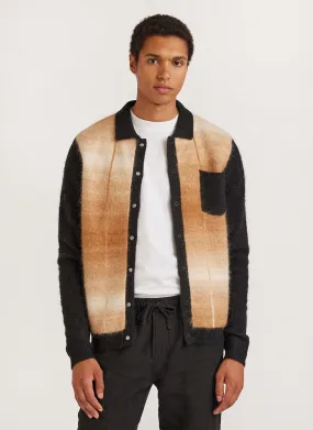 Checker Gradient Bobcat Cardigan | Mohair | Tan