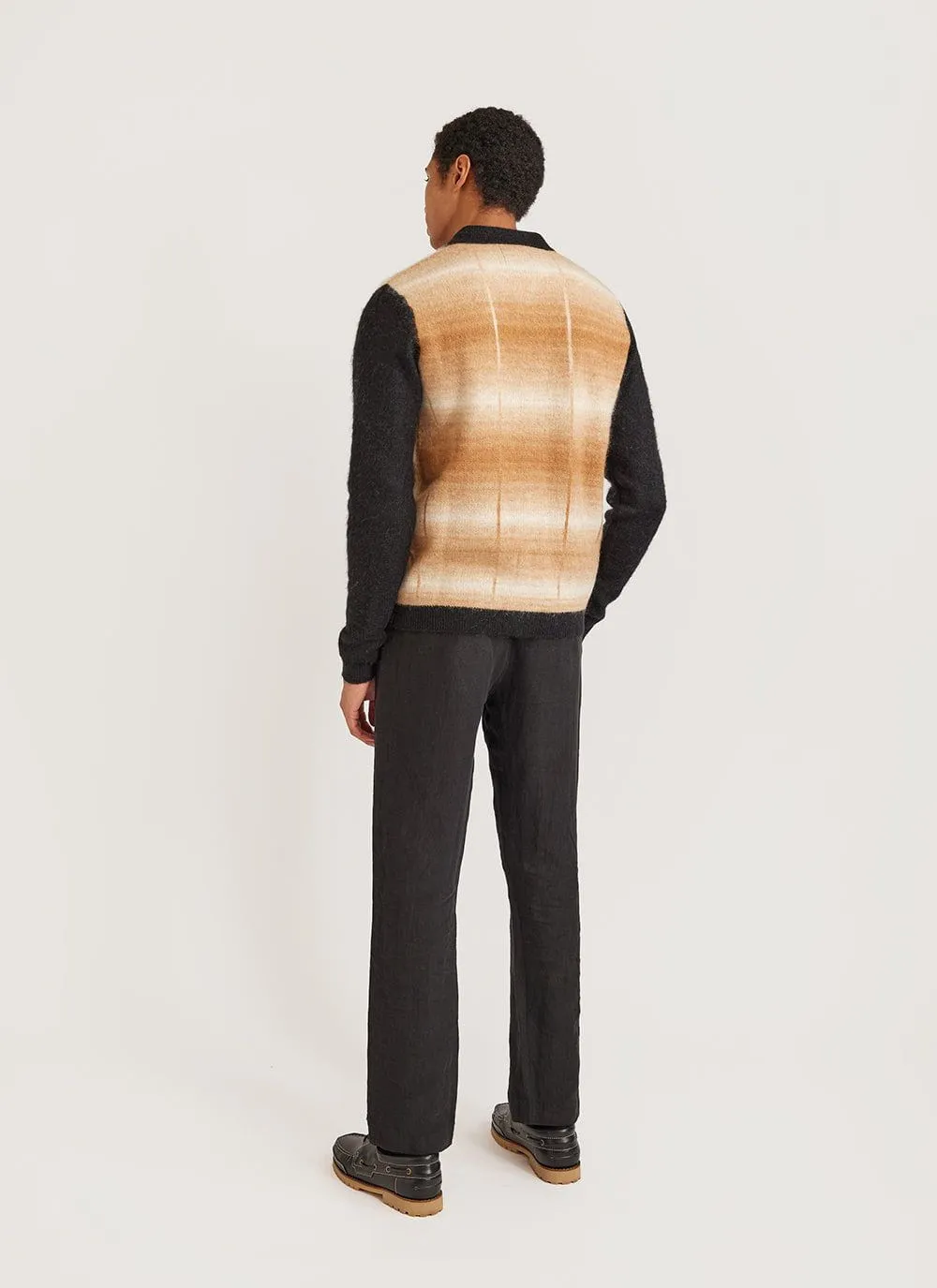 Checker Gradient Bobcat Cardigan | Mohair | Tan