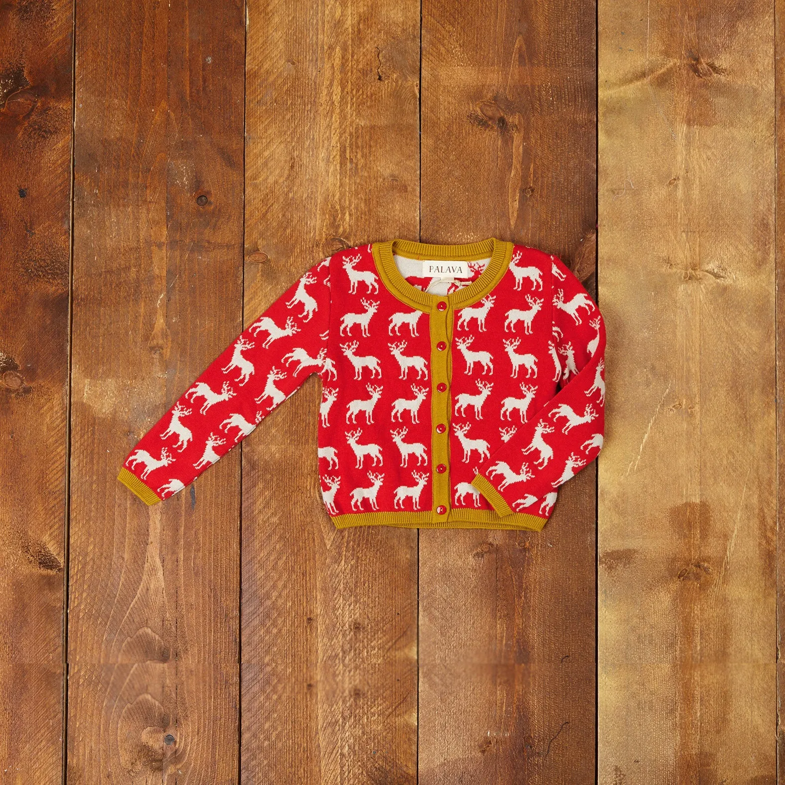 Children's Cardigan - Red Reindeer