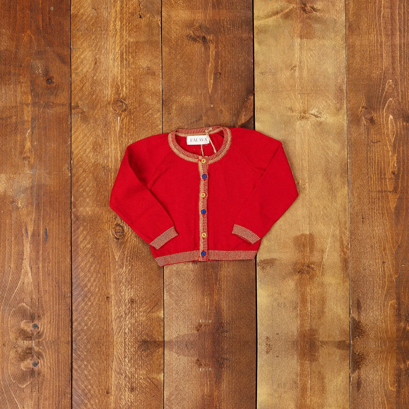 Children's Classic Cardigan - Sparkly Red