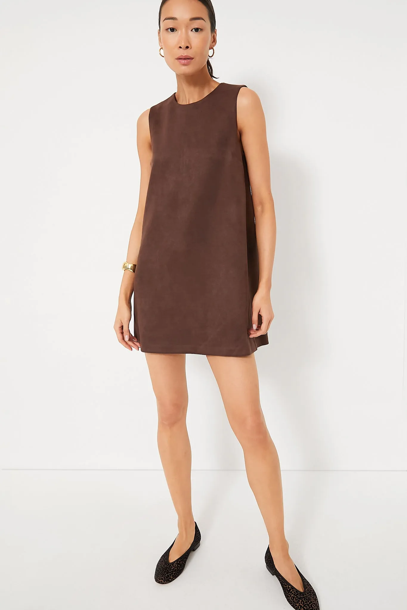 Chocolate Faux Suede Billie Mini Dress