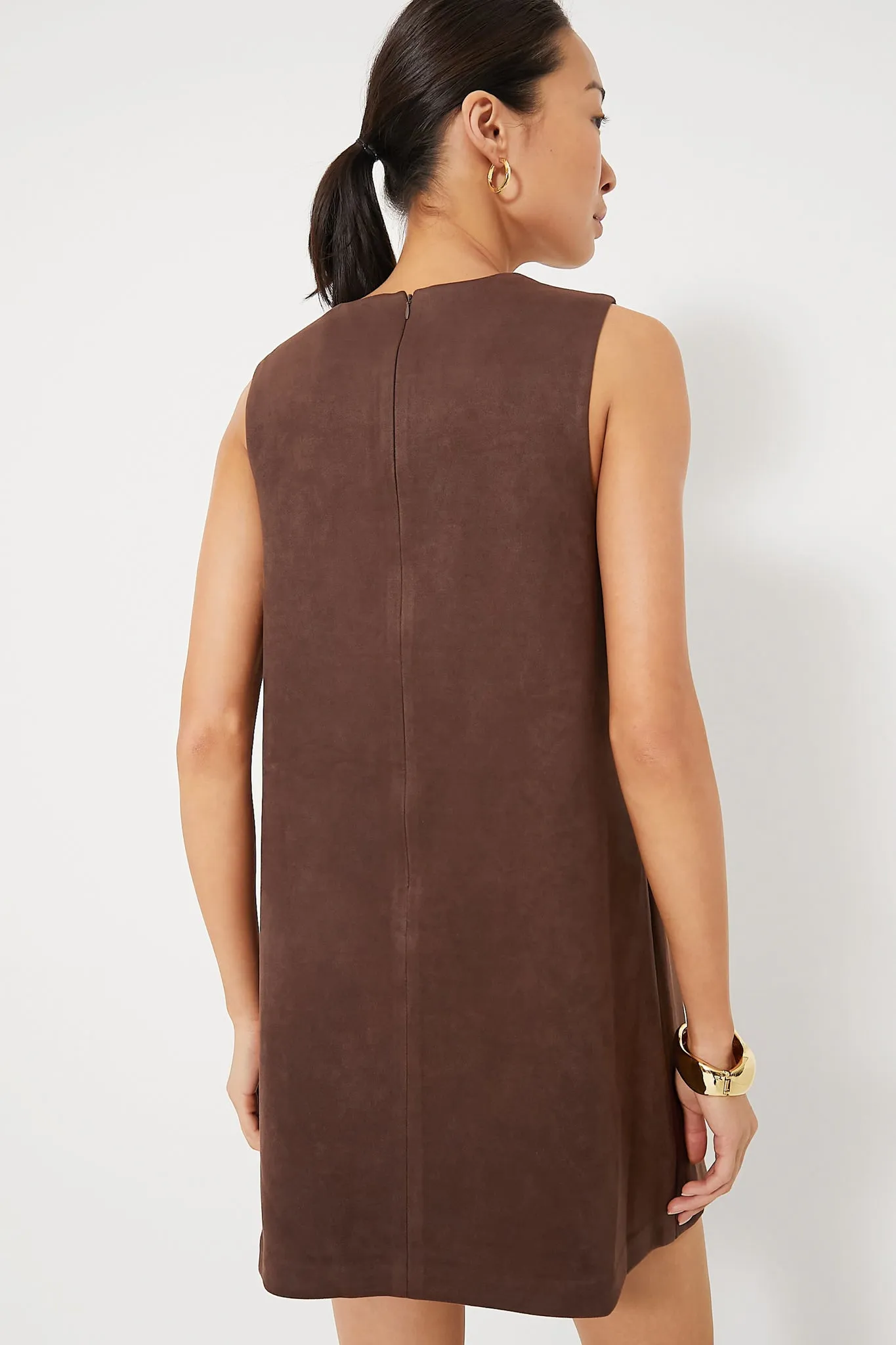 Chocolate Faux Suede Billie Mini Dress